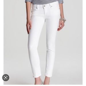 Paige Verdugo White Denim Jeans 98% Cotton / 2% Elastane Size 25 $289
